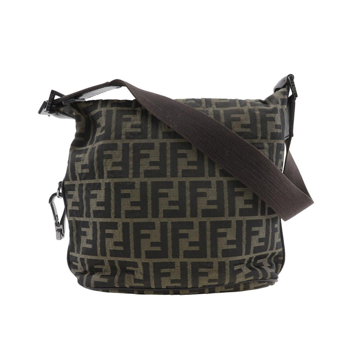 Sac Porté Épaule Fendi Logo Zucca Shoulder Bag Toile - Marron