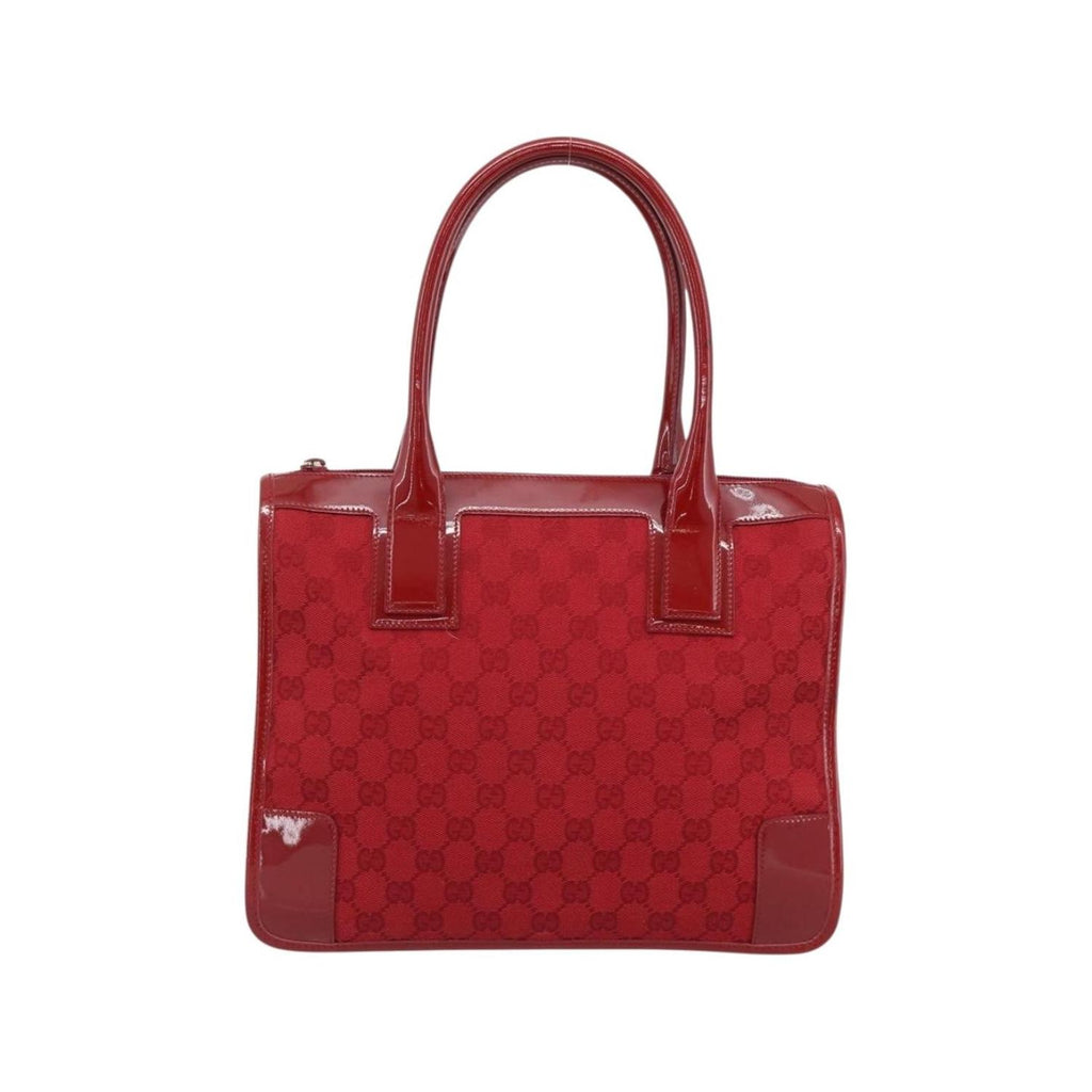 Sac À Main Gucci Structured Top Handle Open Tote Large Toile - Rouge
