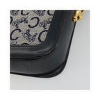 Sac Porté Épaule Celine Vintage Horse Carriage C Macadam Toile - Bleu Marine