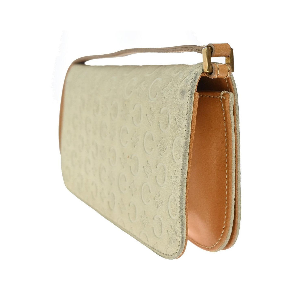 Pochette Celine C Macadam Shoulder Daim - Beige