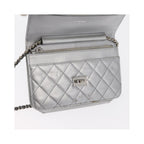 Sac Bandoulière Chanel Reissue 2.55 Wallet On Chain Cuir - Argent