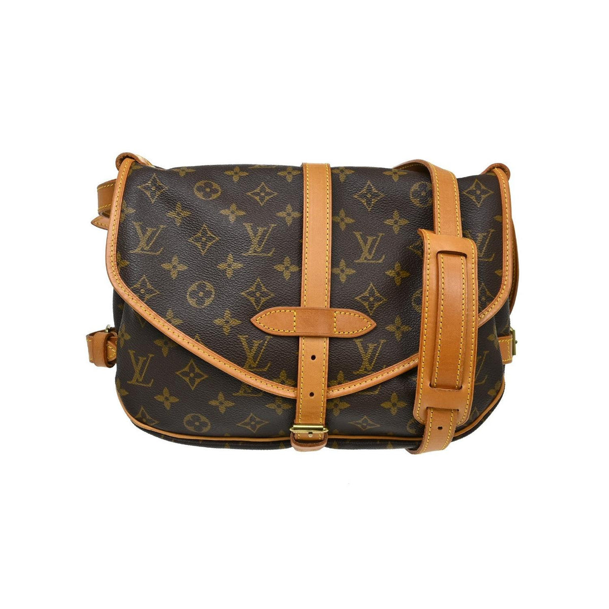 Sac À Main Louis Vuitton Saumur Bb Toile - Marron