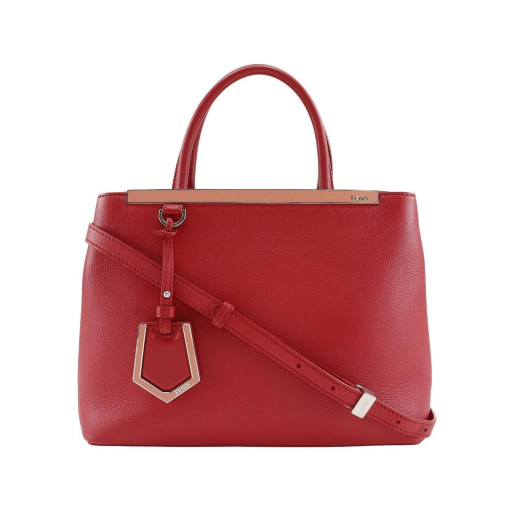 Bolso tote Fendi 2Jours pequeño de piel de becerro roja