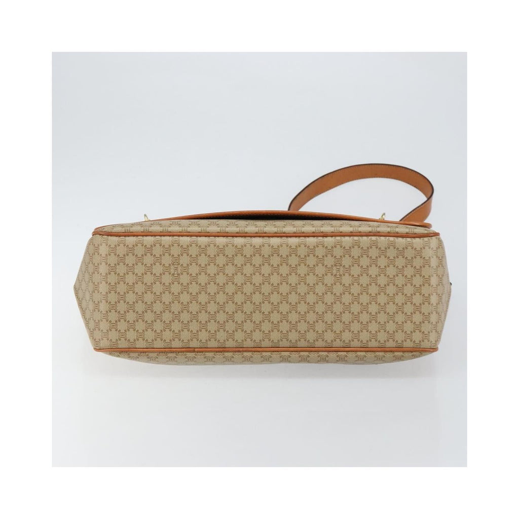 Sac Celine Macadam Shoulder Bag Toile - Beige