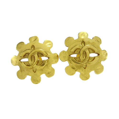 Chanel Vintage Flower Clip-On Earrings Metal Product Image