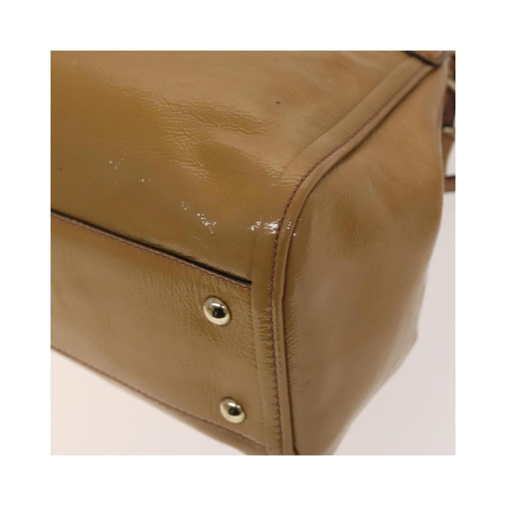 Sac Porté Épaule Gucci Soho Convertible Shoulder Bag Small Cuir Verni - Beige