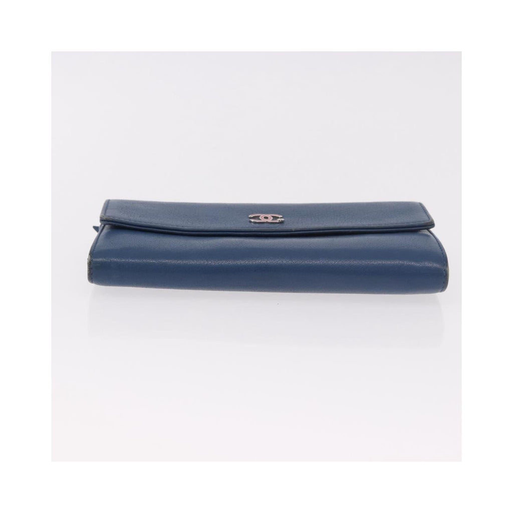 Portefeuille Chanel Lucky Clover Long Flap Wallet Cuir - Bleu