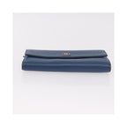 Portefeuille Chanel Lucky Clover Long Flap Wallet Cuir - Bleu