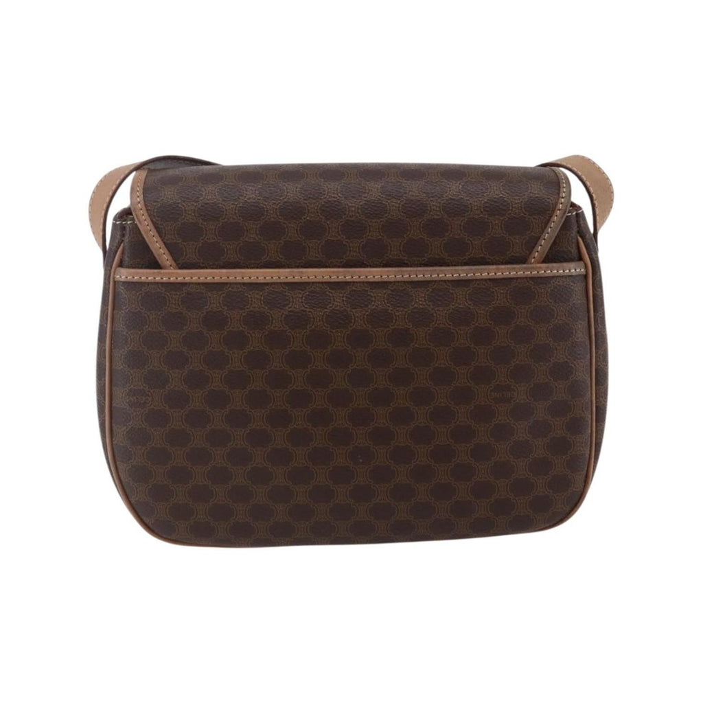 Sac Porté Épaule Celine Macadam Shoulder Bag Toile - Marron