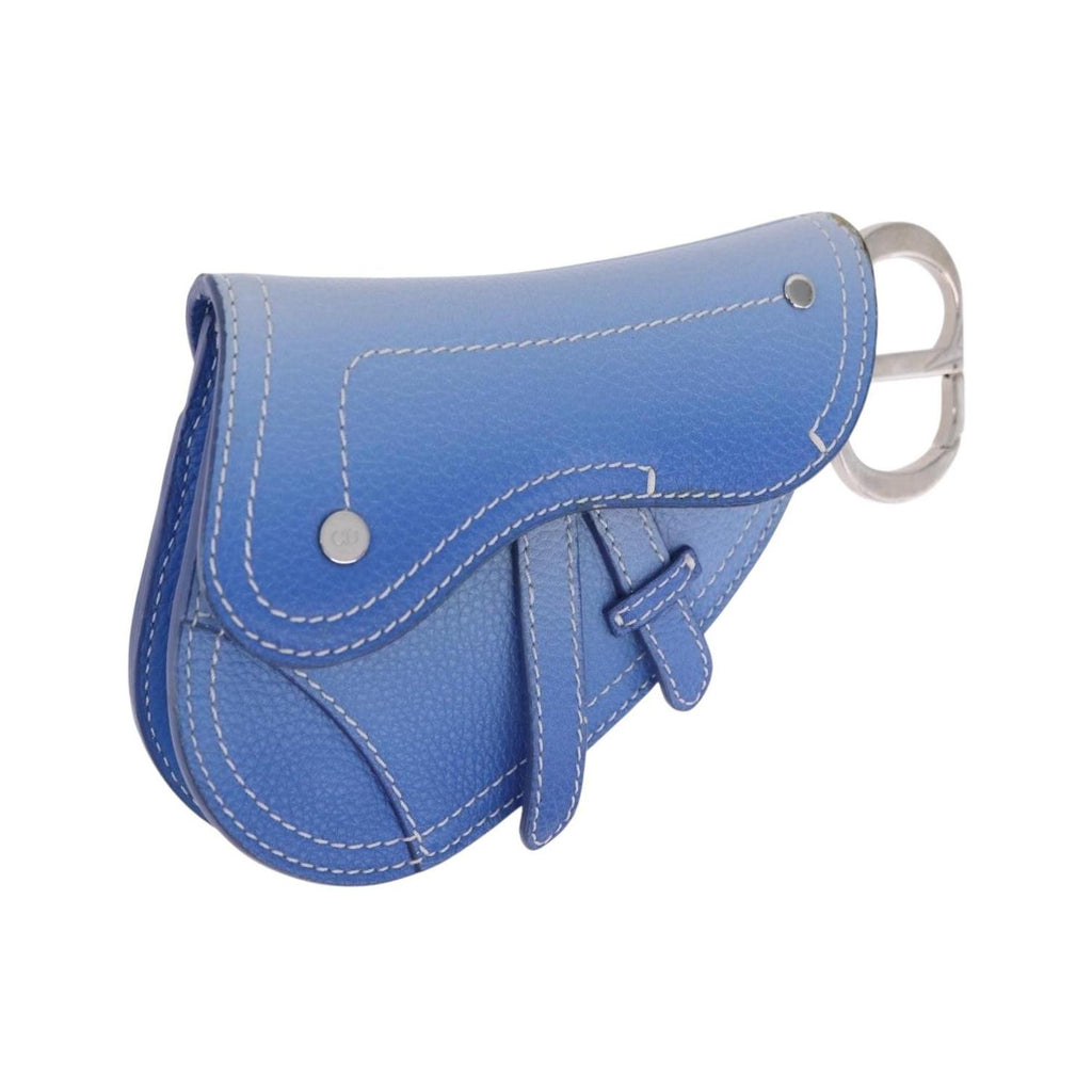 Pochette Christian Dior Saddle Wristlet Clutch Cuir - Bleu