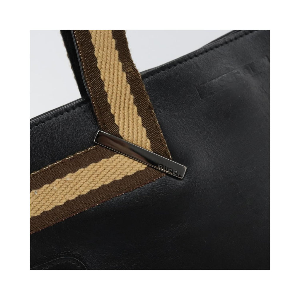 Cabas Gucci Vintage Web Tote Cuir - Noir