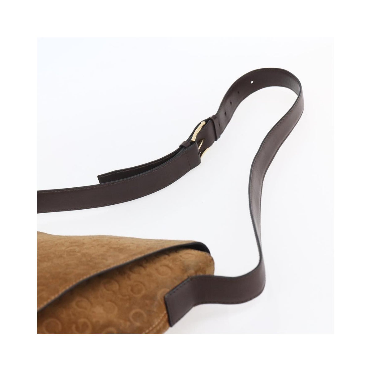 Sac Porté Épaule Celine C Macadam Shoulder Bag Daim - Beige