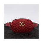 Sac À Main Gucci Gg Marmont Belt Cuir - Rouge