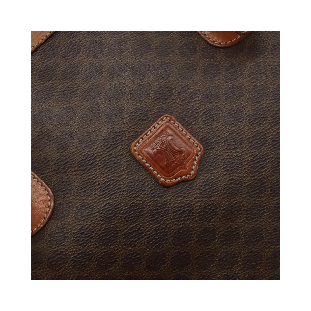 Cabas Celine Vintage Macadam Shopper Tote Toile - Marron