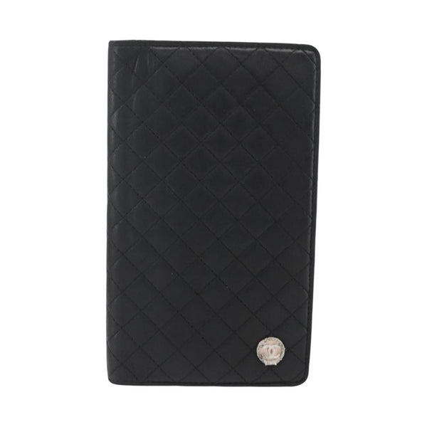 Cartera plegable Chanel Vintage CC de cuero larga