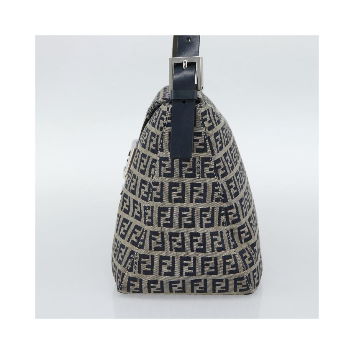 Sac Porté Épaule Fendi Zucchino Canvas Mamma Baguette Medium Toile - Bleu Marine