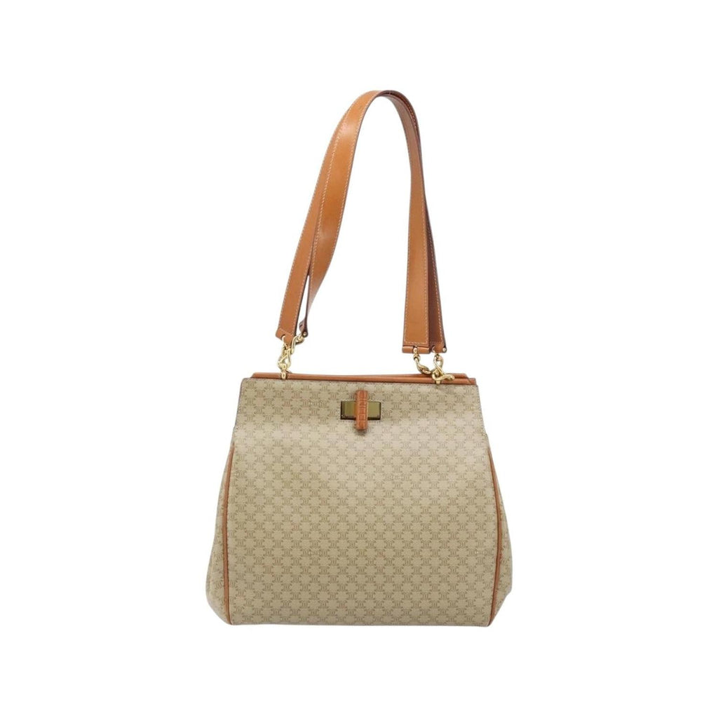Cabas Celine Vintage Macadam Shopper Medium Toile - Beige