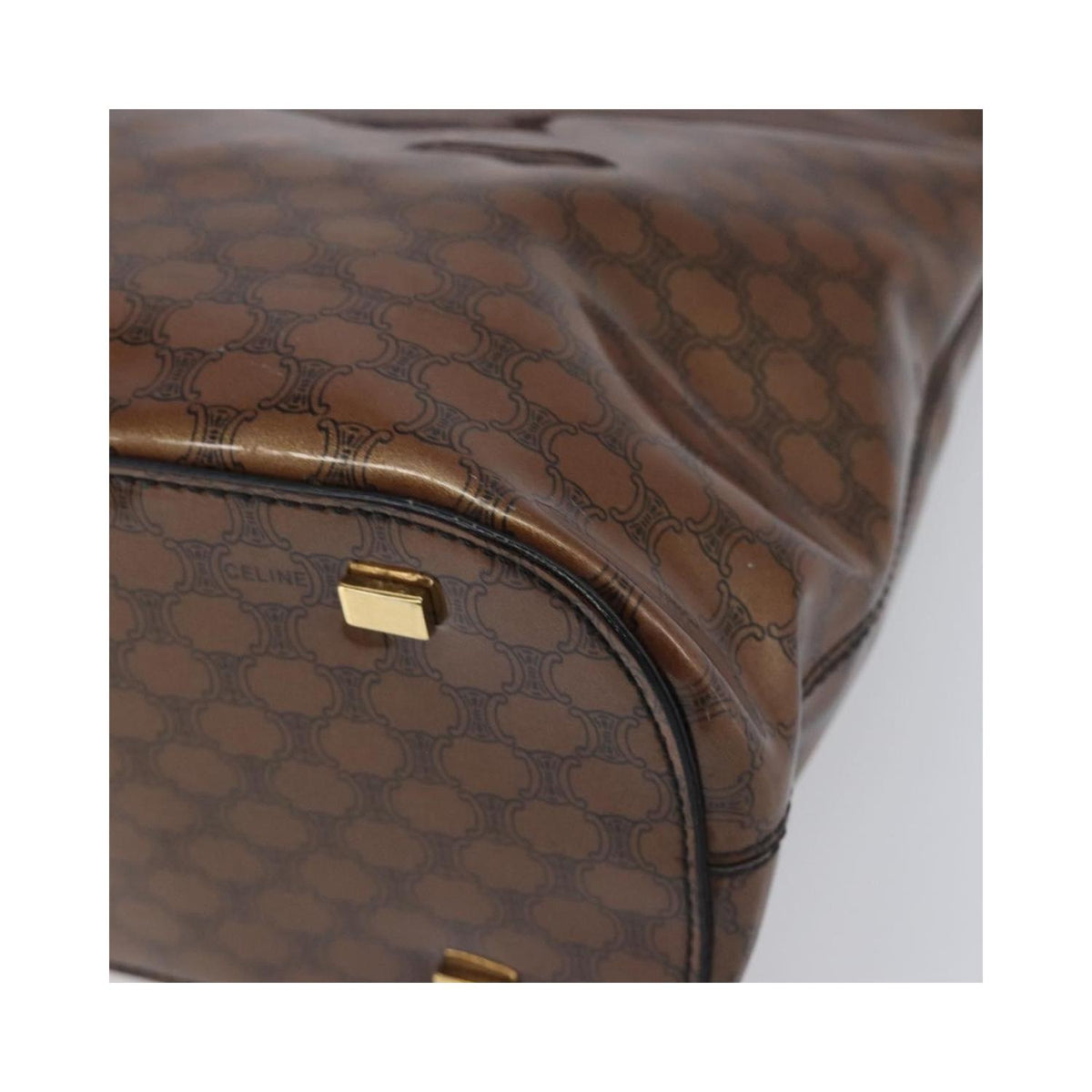Cabas Celine Vintage Macadam Shopper Tote Toile - Marron