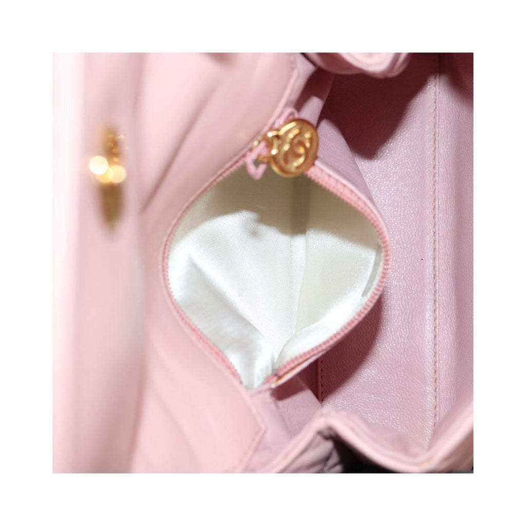 Sac Chanel Vintage Camellia Flap Bag Micro Cuir - Rose