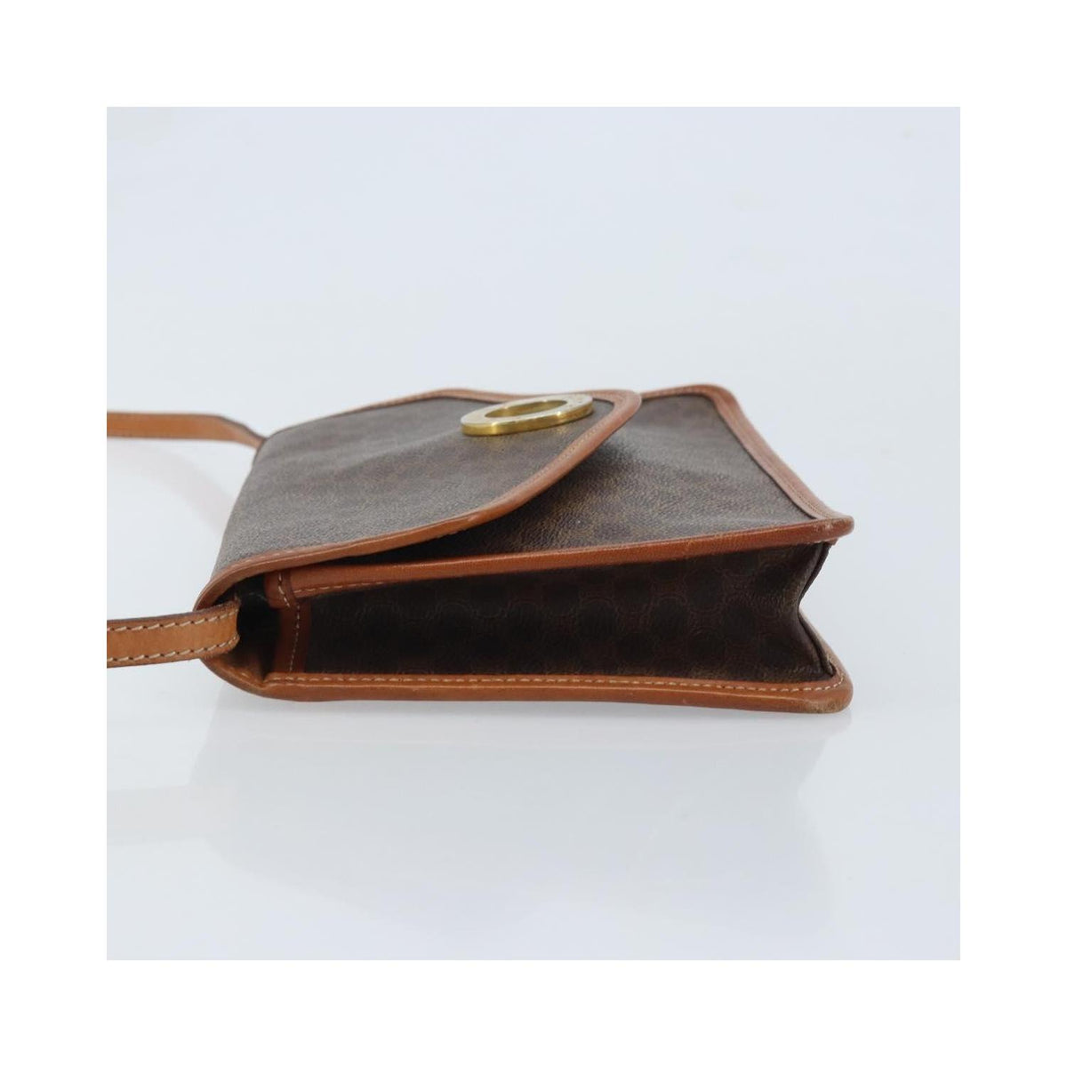Sac Porté Épaule Celine Vintage Macadam Circle Logo Toile - Marron