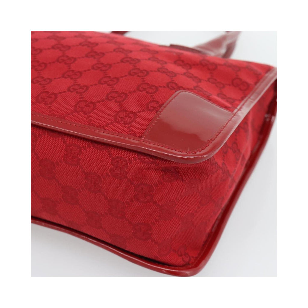 Sac À Main Gucci Structured Top Handle Open Tote Large Toile - Rouge