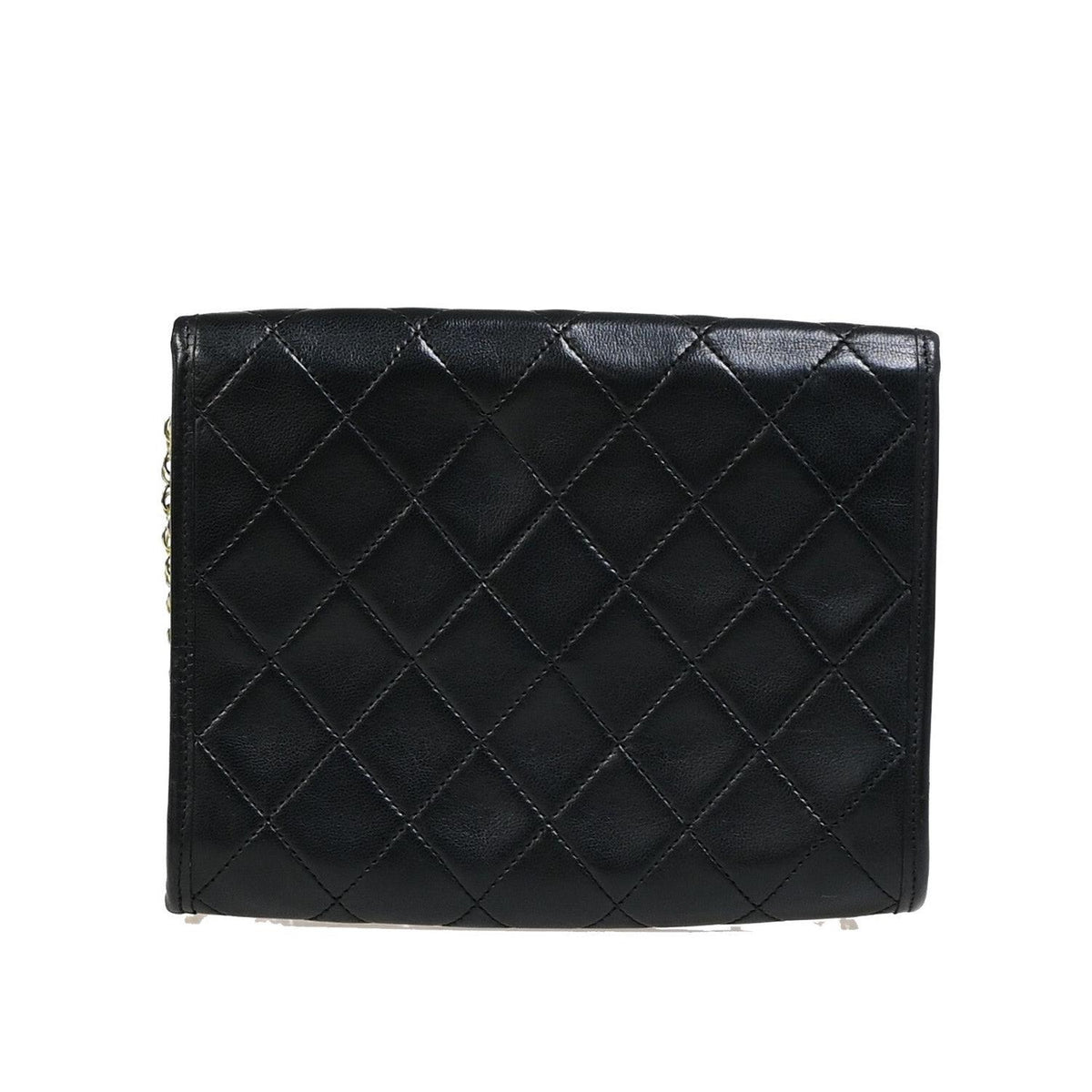Sac Chanel Vintage Round Flap Small Cuir - Noir