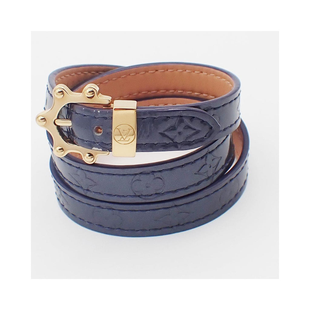 Bracelet Louis Vuitton Triple Tour Cuir Verni - Violet