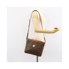 Sac Porté Épaule Celine Macadam Shoulder Bag Toile - Marron