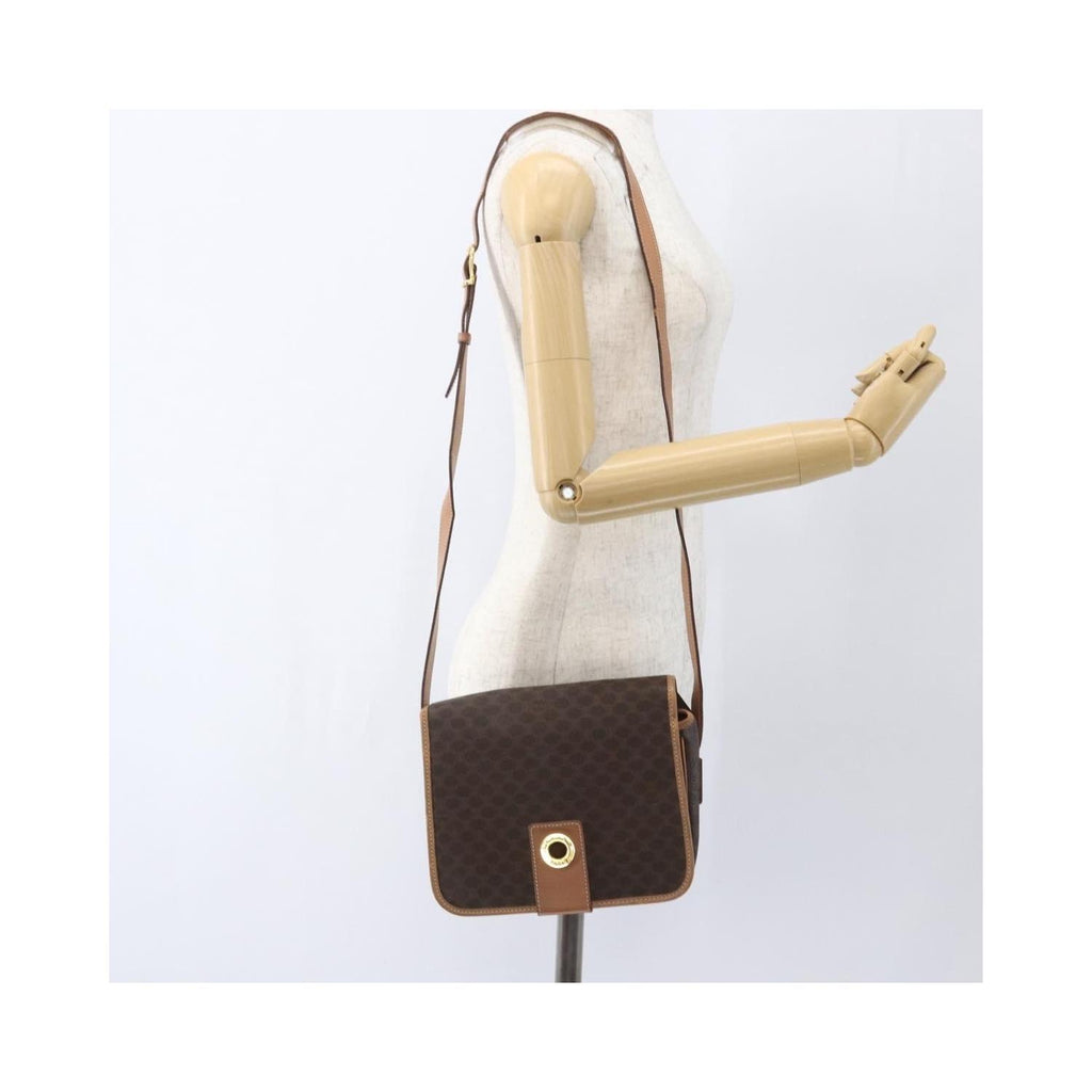 Celine - Sac Porté Épaule Vintage Macadam Circle Logo Toile - Marron