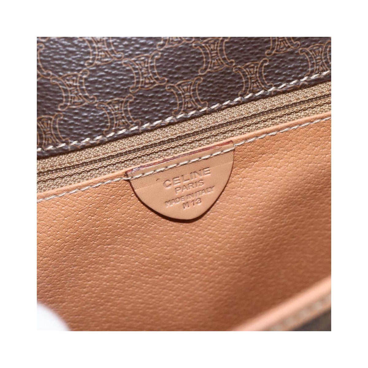 Celine - Sac Porté Épaule Vintage Macadam Circle Logo Toile - Marron