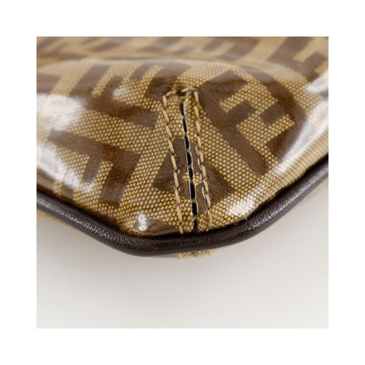 Sac Porté Épaule Fendi Zucchino Mamma Baguette Plastic - Marron