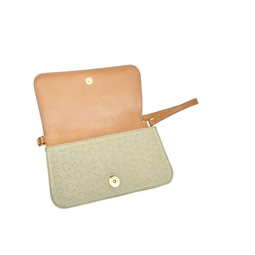Pochette Celine C Macadam Shoulder Daim - Beige