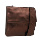 Sac Porté Épaule Chanel Vintage Logo Flap Messenger Medium Cuir - Marron