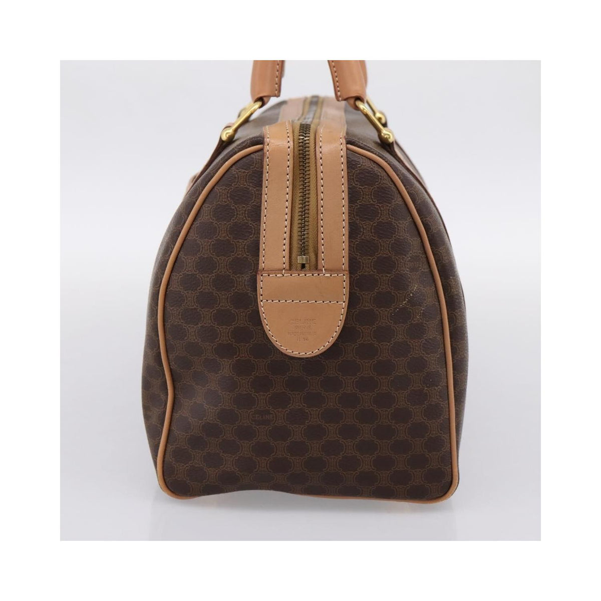 Sac À Main Celine Vintage Macadam Boston Pvc - Marron
