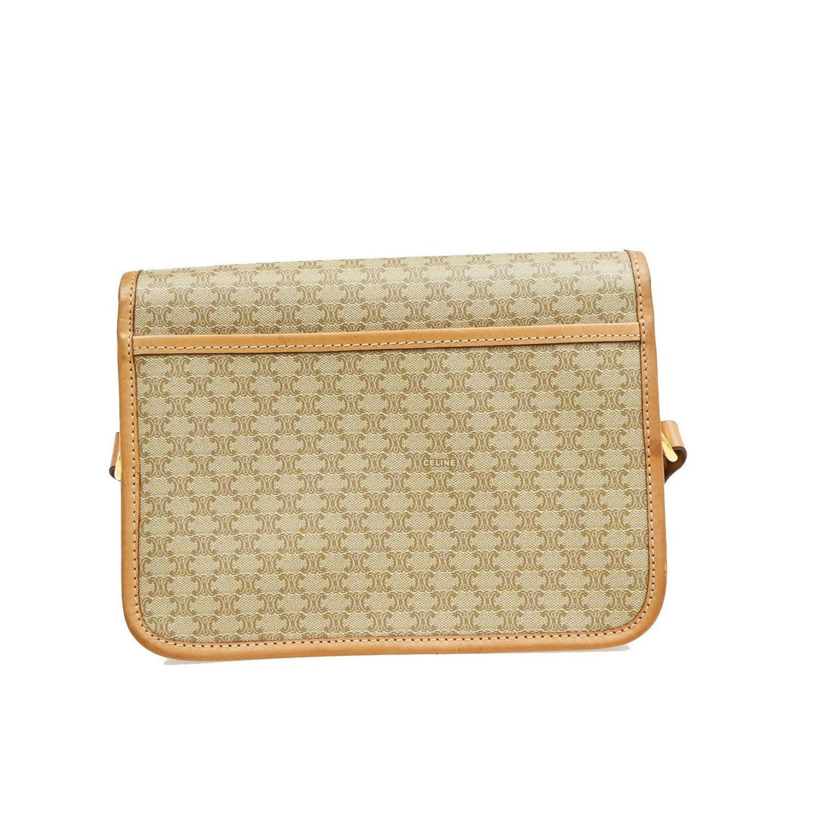 Bolso de hombro Celine Vintage Macadam con logo circular de PVC - Beige
