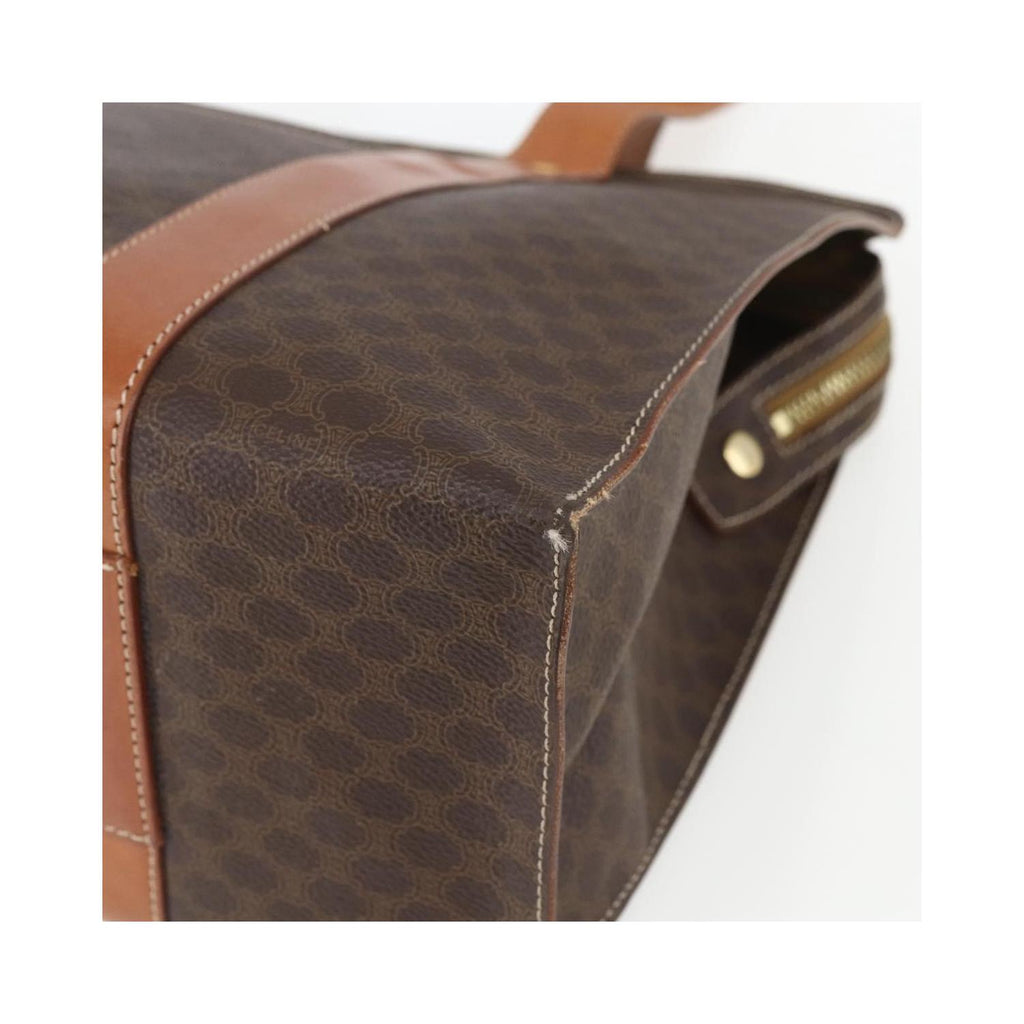 Cabas Celine Vintage Macadam Shopper Tote Toile - Marron