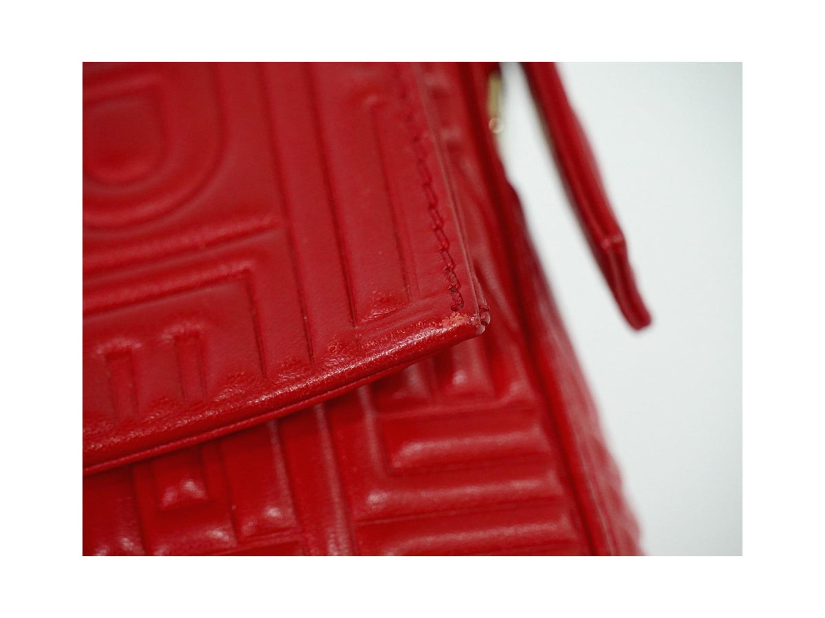 Sac À Main Fendi Mamma Baguette Cuir - Rouge