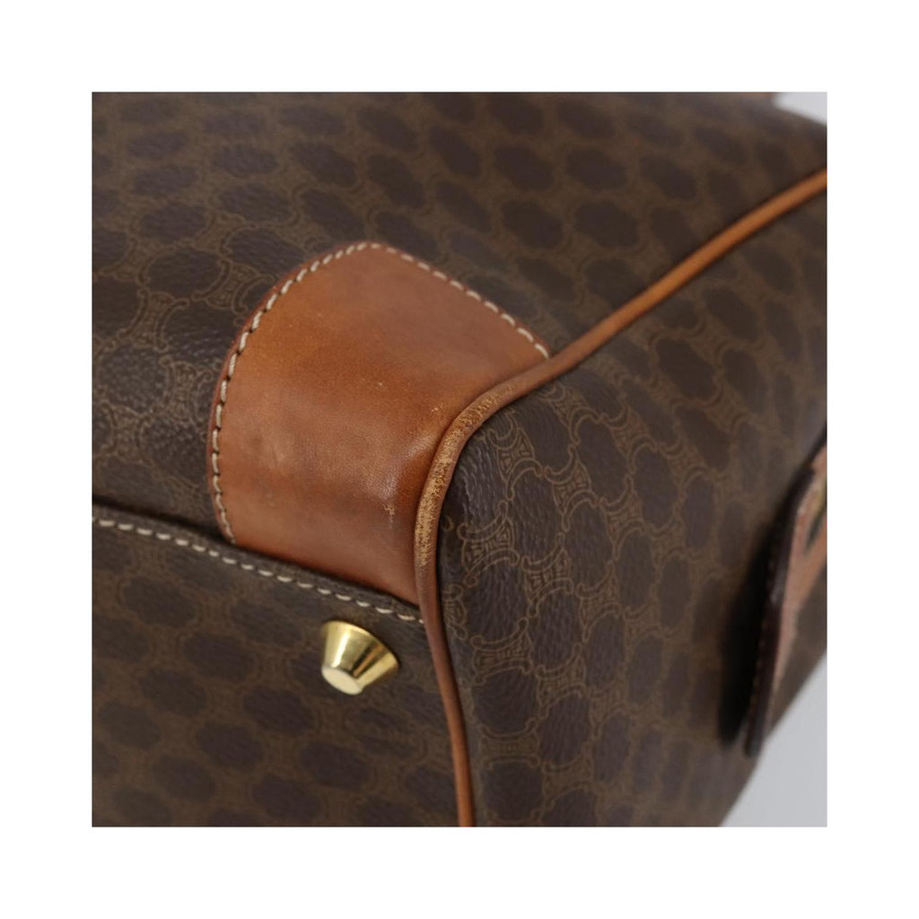 Sac Porté Épaule Celine Macadam Handbag Toile - Marron