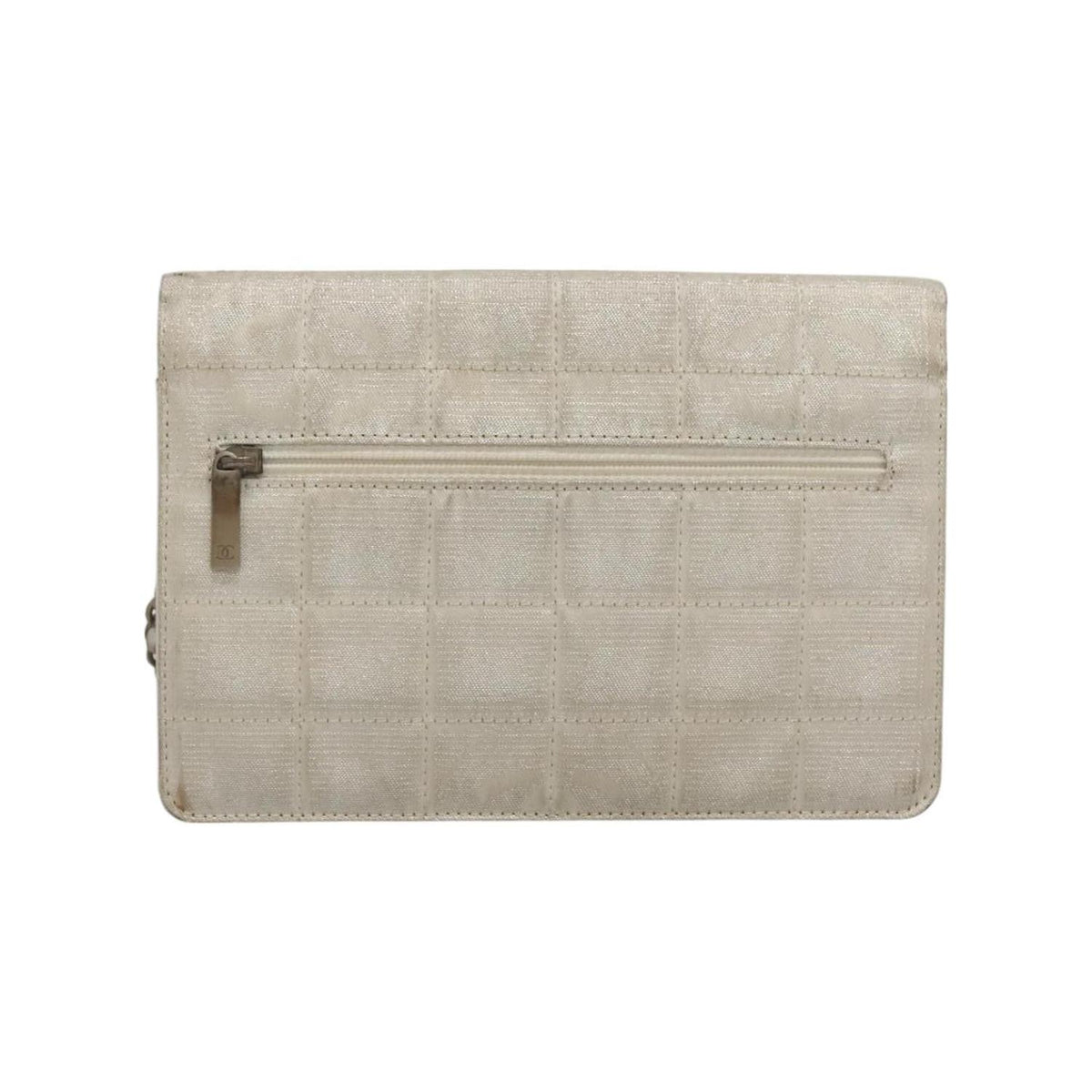 Sac Chanel Travel Line Wallet On Chain Nylon - Argent