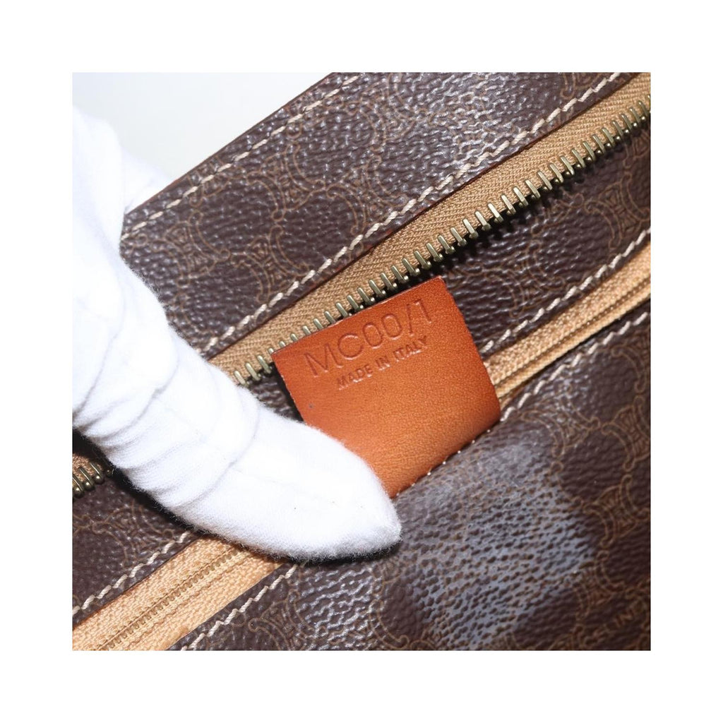 Cabas Celine Vintage Macadam Shopper Tote Toile - Marron