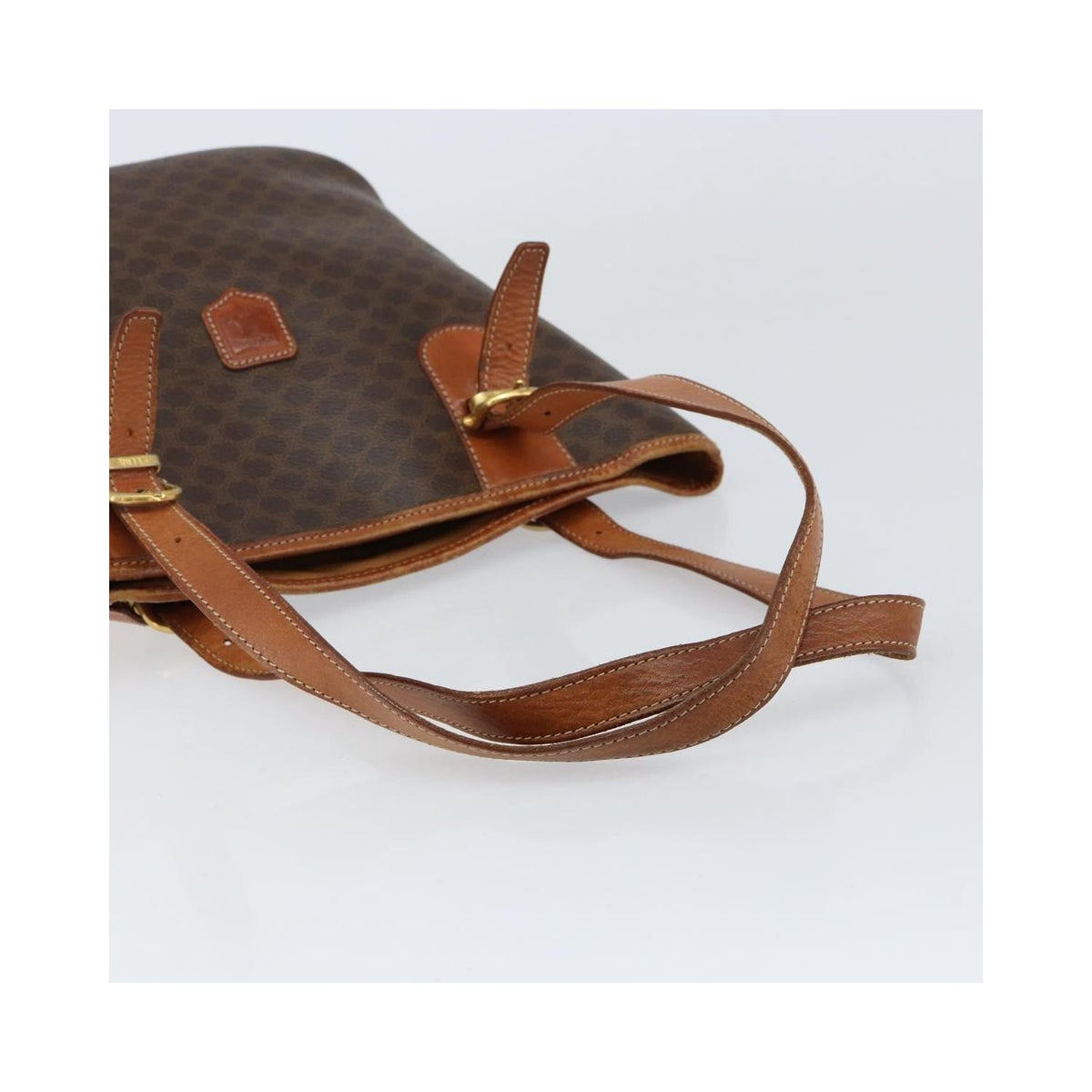 Cabas Celine Vintage Macadam Shopper Tote Toile - Marron