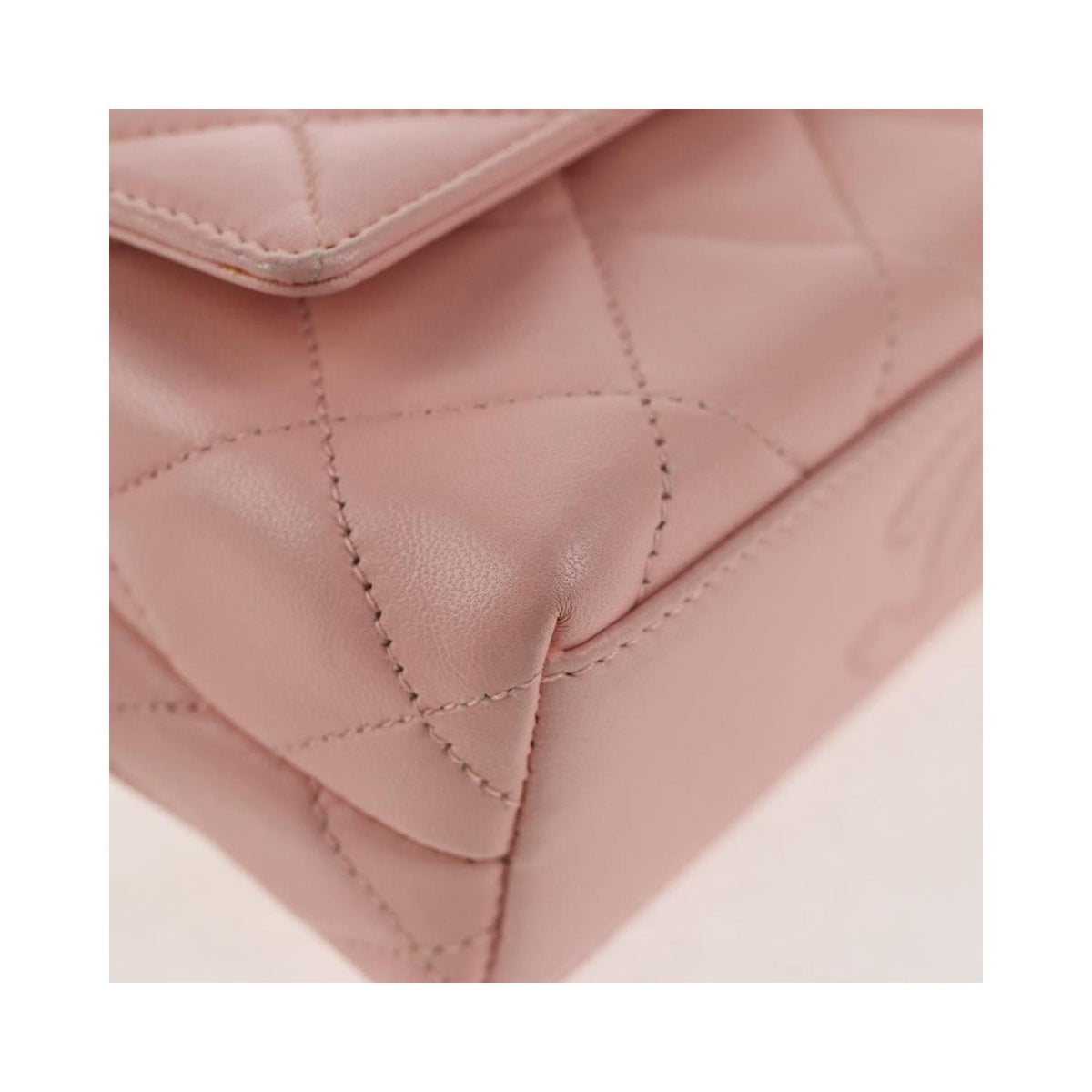 Sac Chanel Vintage Camellia Flap Bag Micro Cuir - Rose