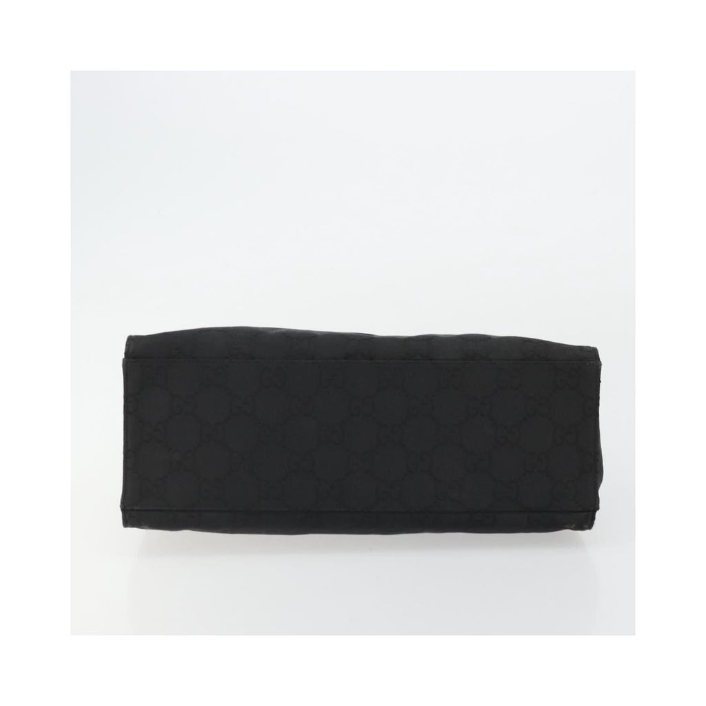 Cabas Gucci Vintage Bamboo Handle Tote Toile - Noir