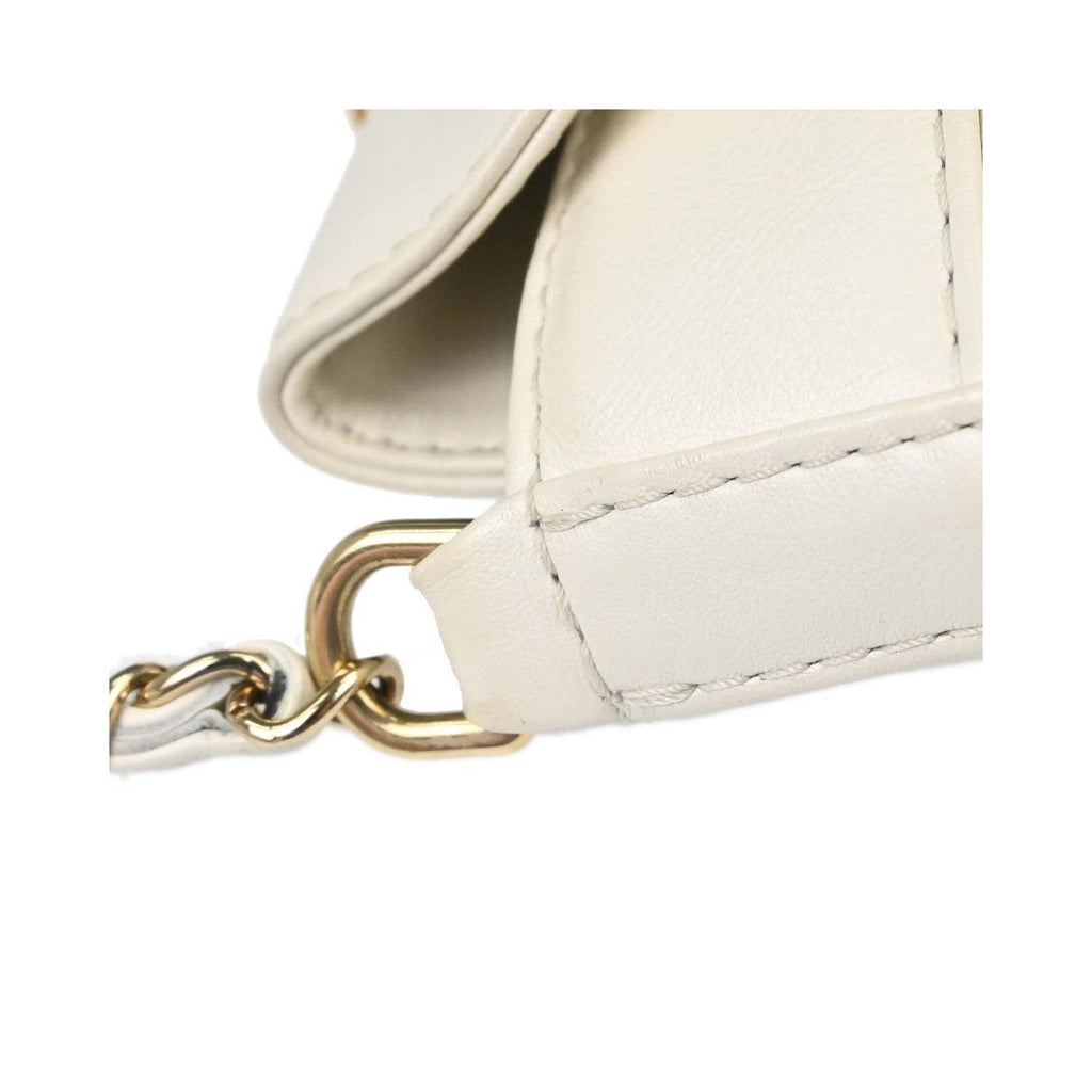 Bolso de hombro Chanel Vintage CC Turnlock Flap de cuero - Blanco