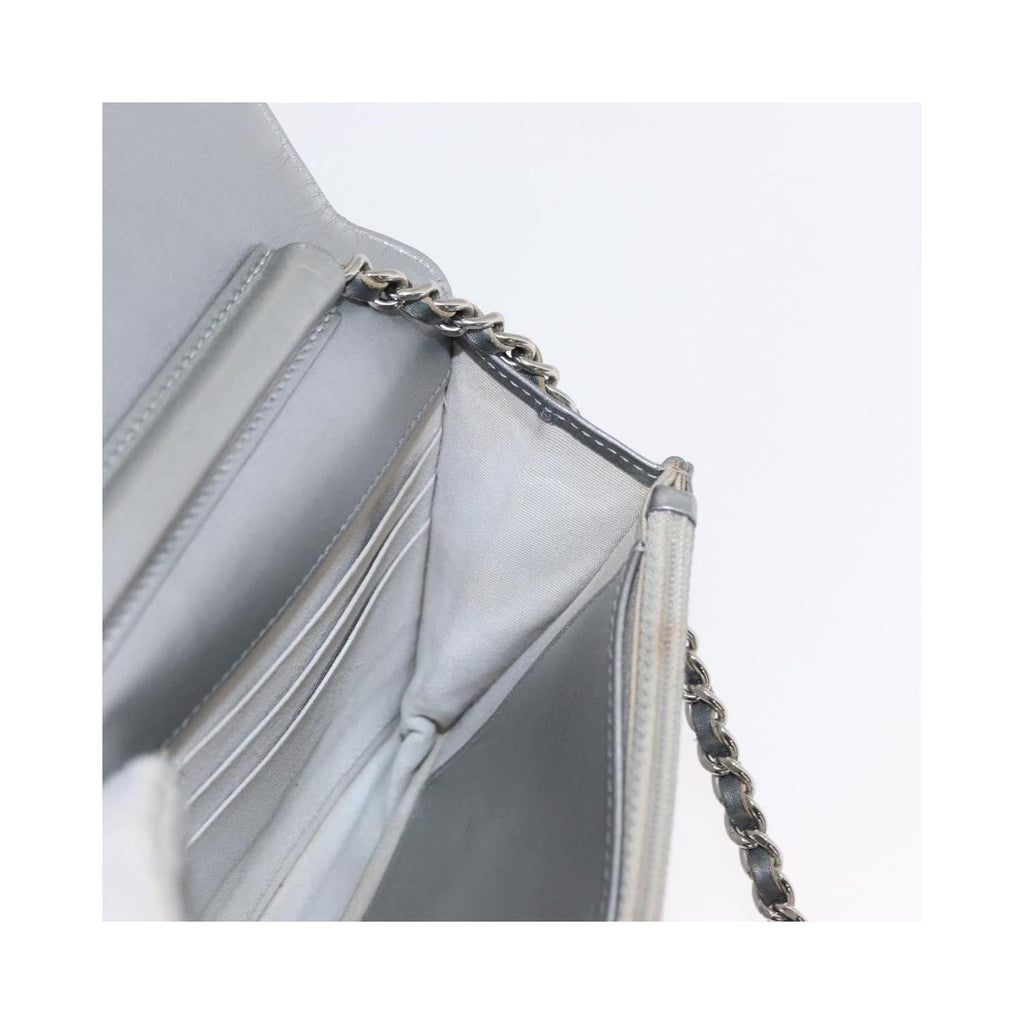 Sac Bandoulière Chanel Reissue 2.55 Wallet On Chain Cuir - Argent