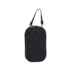 Sac Porté Épaule Christian Dior Lady Dior Phone Holder On Chain Cuir - Noir
