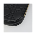 Sac Porté Épaule Christian Dior Lady Dior Phone Holder On Chain Cuir - Noir