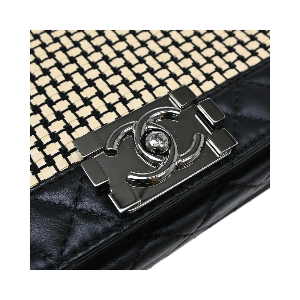 Sac Porté Épaule Chanel Reverso Boy Flap Old Medium Cuir - Noir