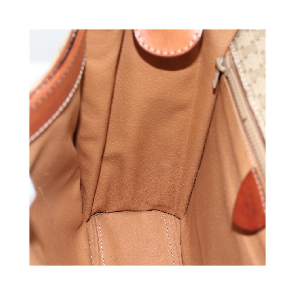 Sac Porté Épaule Celine Vintage Macadam Circle Logo Toile - Beige