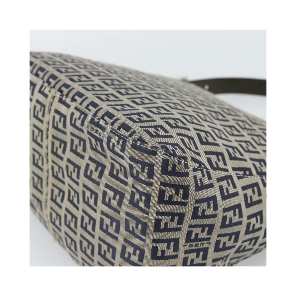 Sac Porté Épaule Fendi Zucchino Canvas Mamma Baguette Medium Toile - Bleu Marine